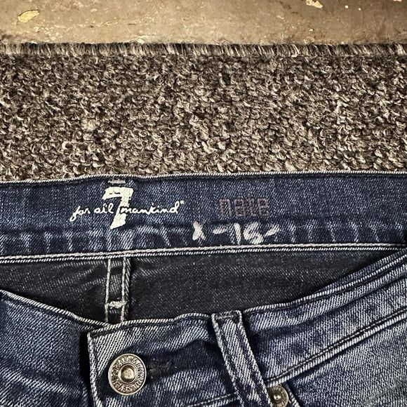 7 For All Mankind Jeans Men’s 33x31 Blue Denim Bootcut Distressed Casual Y2K - Picture 3 of 6